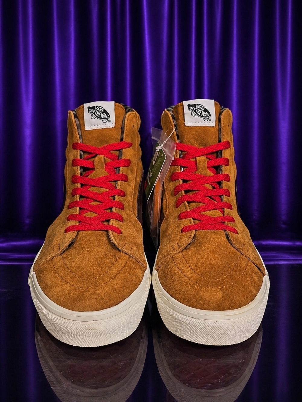 Vans Sk8-Hi Pig Suede Plaid Glazed Ginger Mens 7.5 Women's 9